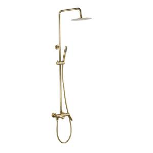 Душевая стойка ESKO Shanghai Gold ST1425SHAGold золотая, со смесителем