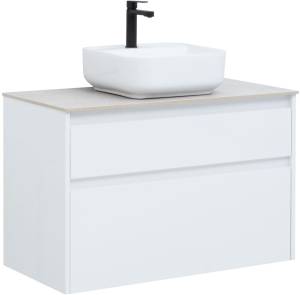 Тумба под раковину Aquanet Nova Lite 90 242268 2 ящика, белый глянец