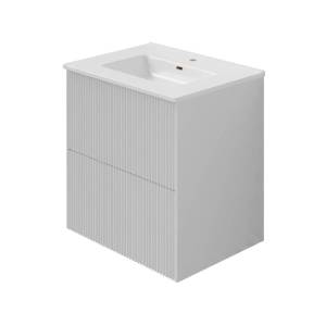 Тумба с раковиной La Fenice Terra Twin Bianco NFNC-01-TER-B-60-2-3-60 белая матовая, 60 см