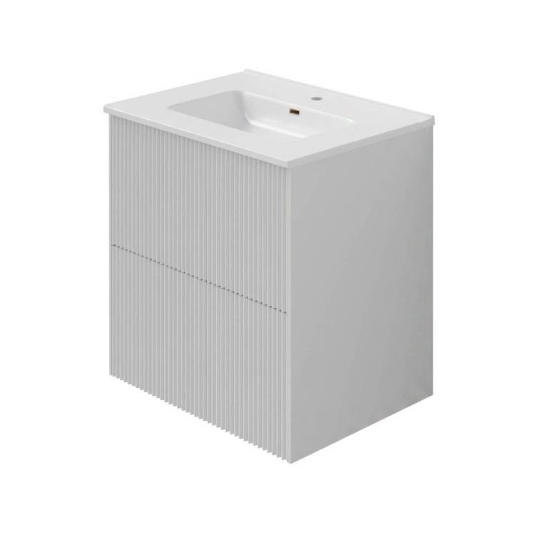 Тумба с раковиной La Fenice Terra Twin Bianco NFNC-01-TER-B-60-2-3-60 белая матовая, 60 см
