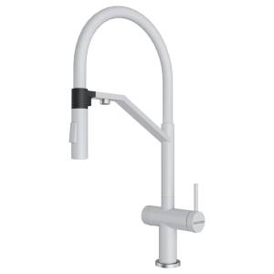 Смеситель для кухни Paulmark Zender Ze213155-WH с гибким изливом, белый матовый