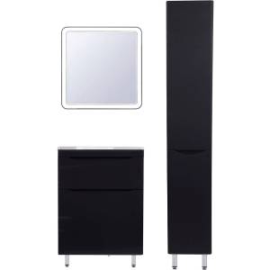 Мебель для ванной Style Line Бергамо Мини 60 Люкс Plus напольная, антискрейтч черная