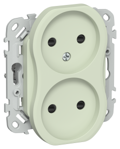 Розетка 2-местная с защитными шторками IEK Flite FI-R23-10-1-K92 панг