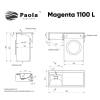 Раковина Paola Magenta 1100 L подвесная, на стиральную машину фото 5