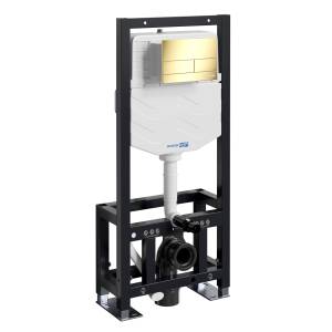 Система инсталляции для унитазов Wasserkraft Dill 61TLT.010.ME.PG04 клавиша золото глянцевое