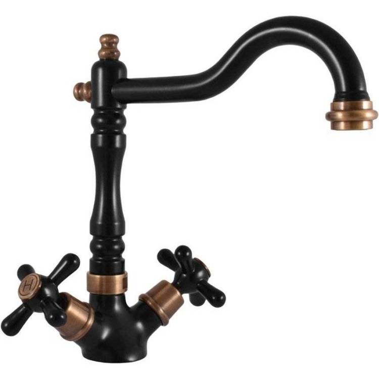 Смеситель для кухни Rav Slezak Morava Retro MK120.5/8CMATSM черный, бронза
