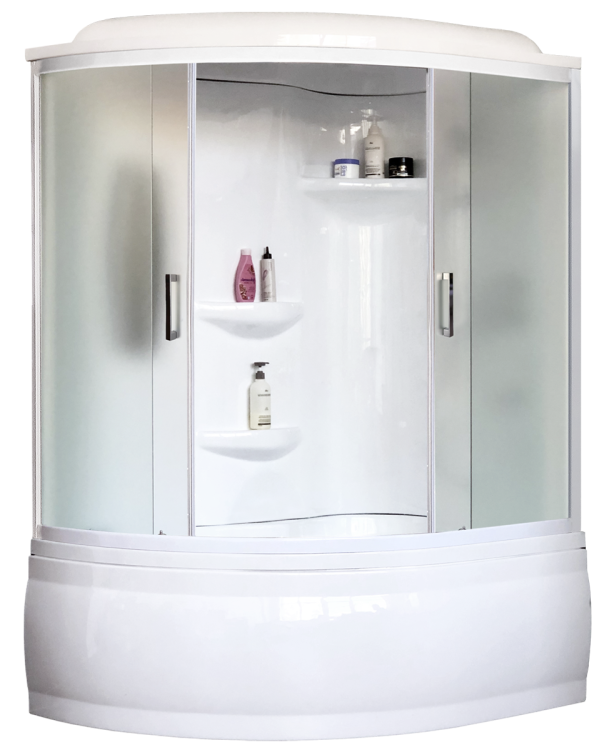 Душевая кабина Royal Bath RB 150ALP-C правая, профиль белый, стекло матовое, 150x100x225