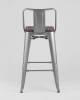 Набор из 6 полубарных стульев Stool Group Tolix YD-H675E-W YG-15 X6 серебристый матовый, темное дерево, со спинкой фото 5