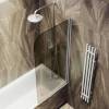 Шторка на ванну MaybahGlass MGV-635-5 профиль хром матовый, стекло бронза матовое, 140x80 фото 2