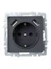 Розетка 1-местная с заземлением, шторками и USB Type A+A IEK Brite BR-R14-16-U21-D31-K53 графит фото 8