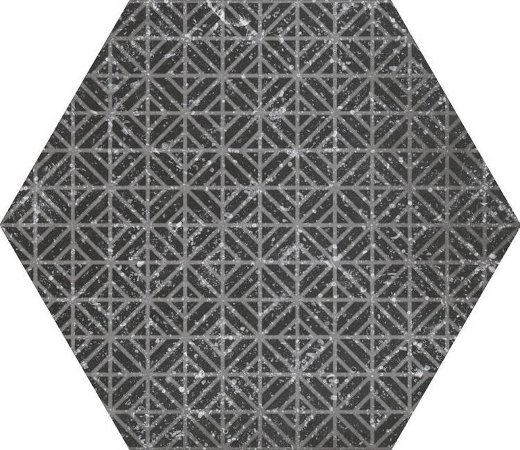 Керамогранит Equipe Coralstone 23579 Hexagon Melange Black 29.2x25.4