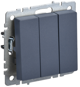 Выключатель 3-клавишный IEK Brite BR-V30-0-10-K35 маренго