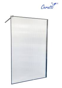 Душевая перегородка Cerutti Spa STRIP T90 профиль черный, стекло гофрированное, 90x120x190