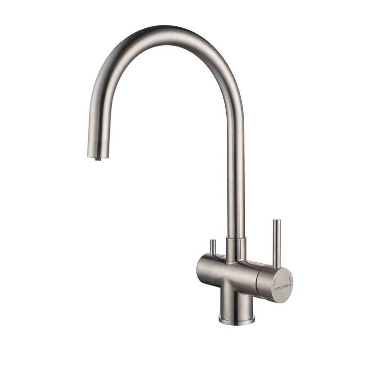 Смеситель для кухни Paulmark Heller He213218-BS брашированная сталь