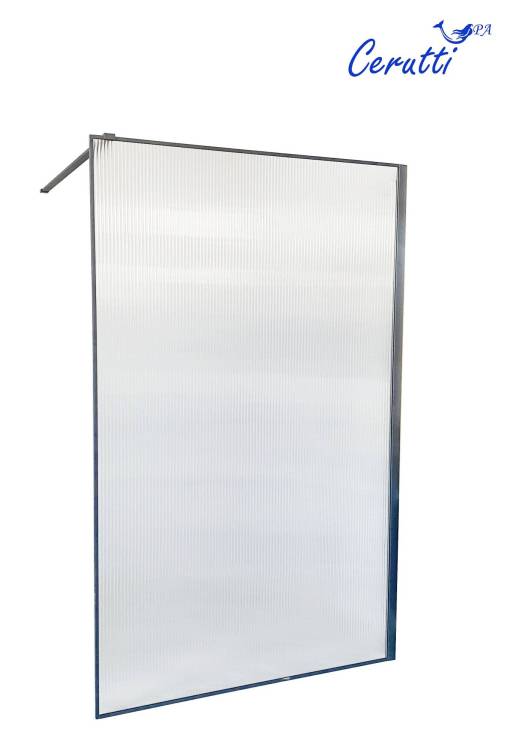 Душевая перегородка Cerutti Spa STRIP T90 профиль черный, стекло гофрированное, 90x120x190