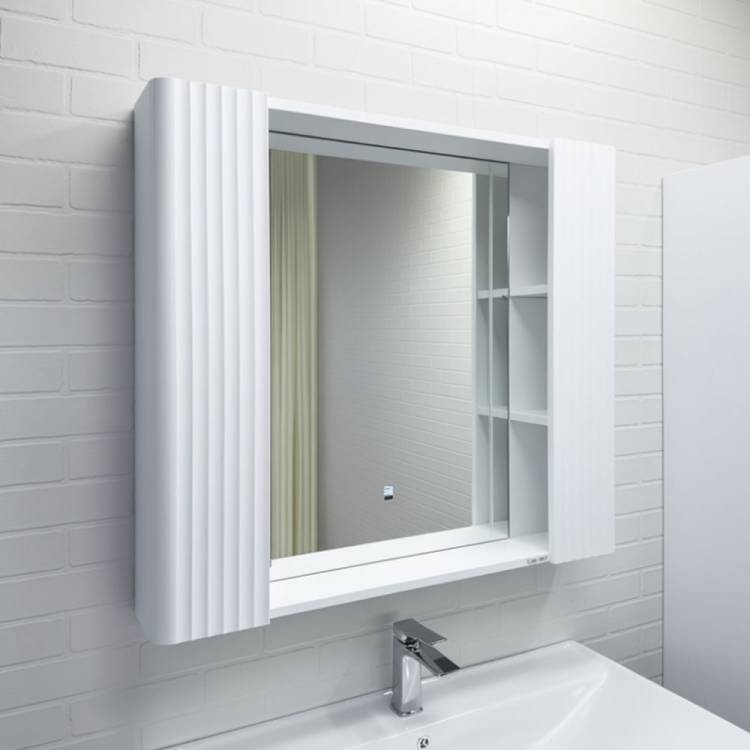 Зеркало-шкаф Comforty Ангара-90 00-00019941 с подсветкой и антизапотеванием, белое