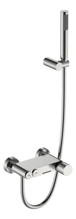 Смеситель для ванны Boheme Stick 123-NB Nickel Brush с ручкой Diamond