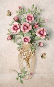 3D Фотообои Artegrafico «Объемный букет в вазе» BR-044 песок