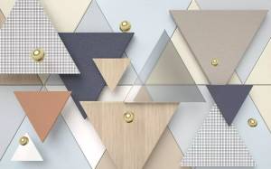 3D Фотообои Artegrafico «Треугольники с золотыми бусинами» BL-037 песок