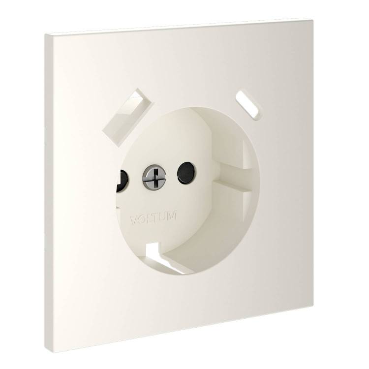 Лицевая панель для розетки с заземлением, шторками и USB Type A+C Voltum S70 VLS001013 хлопок
