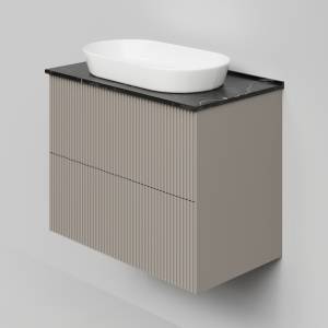 Тумба с раковиной La Fenice Terra Twin Cappuccino NFNC-01-TER-C-80-2-3-M-GB бежевая матовая, 80 см