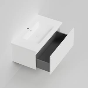 Тумба с раковиной La Fenice Terra Bianco NFNC-01-TER-B-80-3-80 белая матовая, 80 см