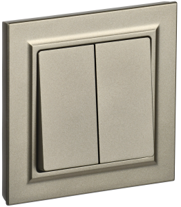 Выключатель 2-клавишный IEK Brite BR-V20-0-10-K37-F шампань