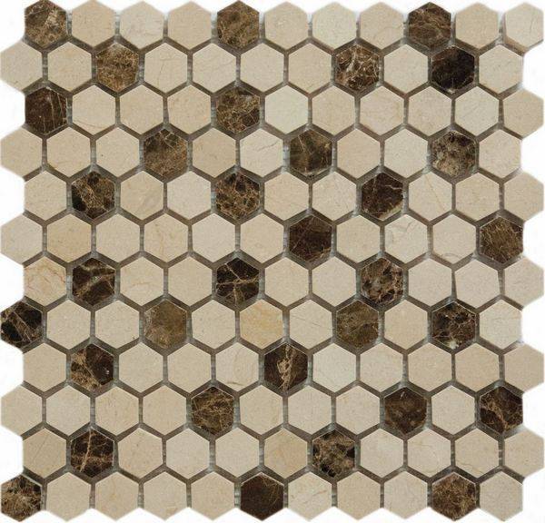 Мозаика Q-stones Камень QS-Hex027-25P/10 30.5x30.5