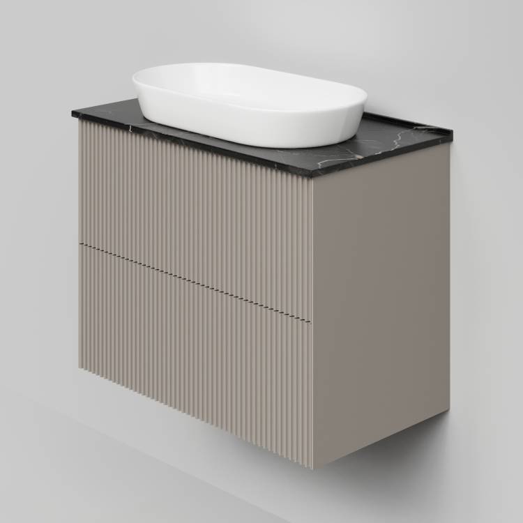 Тумба с раковиной La Fenice Terra Twin Cappuccino NFNC-01-TER-C-80-2-3-M-GB бежевая матовая, 80 см