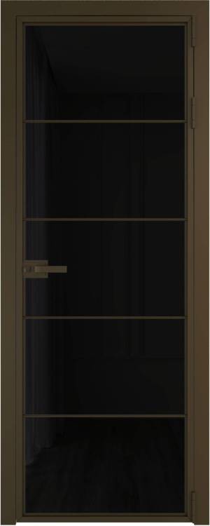 Межкомнатная дверь Profil Doors 5 AX цвет профиля Деорэ, стекло безопасное 6 мм черный триплекс 800x2000