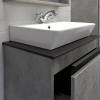 Тумба с раковиной Comforty Эдинбург-60-Н 00-00004763 бетон светлый с черной столешницей, с раковиной COMFORTY 9055RA-50 фото 3