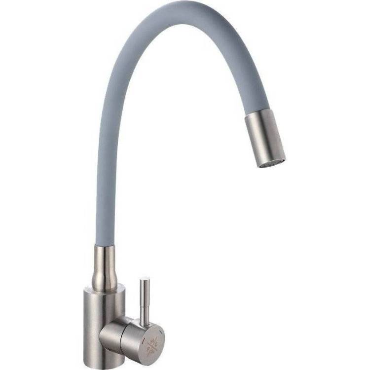 Смеситель для кухни РМС SUS124GY-016F серый сталь