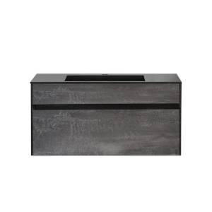 Тумба с раковиной Vincea Chiara VMC-2C100GS Серый, черная раковина