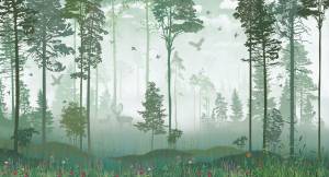 Бесшовные Eco обои Ortograf Flora 31263 Foggy forest Гладь ОЕ-Р2