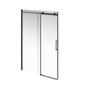 Душевая дверь Kerama Marazzi Cristallo CT.140.1/2.SD.BLK.M раздвижная, с функцией soft close, профиль матовый черный, 140х210