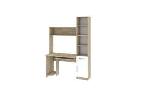 Стол компьютерный Атлант Интел-2 дуб сонома, белый снег 150x60x200