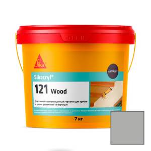Герметик Sika Sikacryl-121 Wood паропроницаемый акриловый для деревянных конструкций 771907 Серый Ведро 7 кг