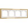 Рамка 4-постовая Werkel Baguette W0042853 белый/золотистая латунь