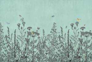 Бесшовные Eco обои Ortograf Flora 31061 Adalina light gray sea Ворс ОЕ