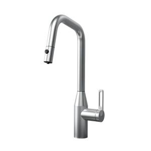 Смеситель для кухни Granula GR-8171 нержавеющая сталь, с выдвижным изливом