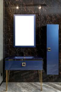 Консоль под раковину Armadi Art Lucido 770-080-BL 80 см насыщенный синий
