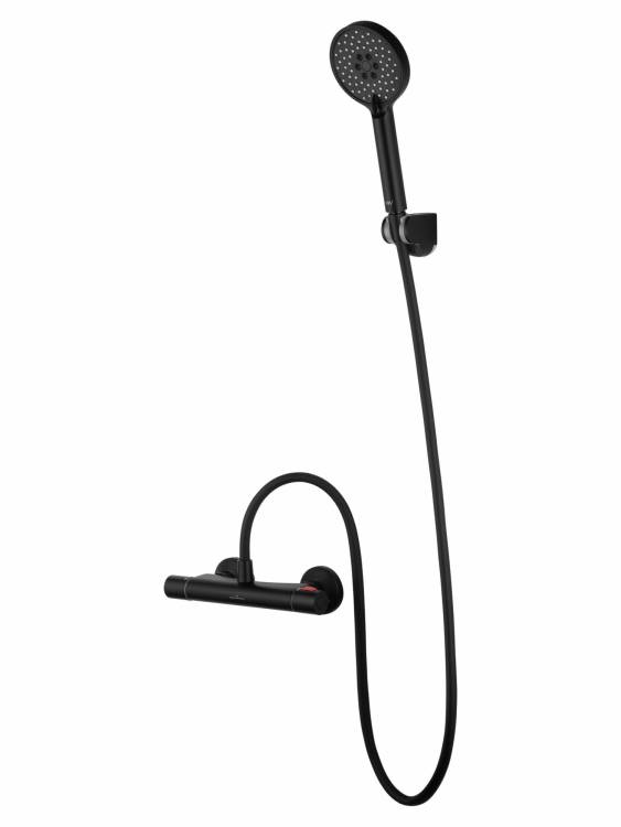 Смеситель для душа Wonzon & Woghand WW-B1005-A-MB с термостатом, черный матовый