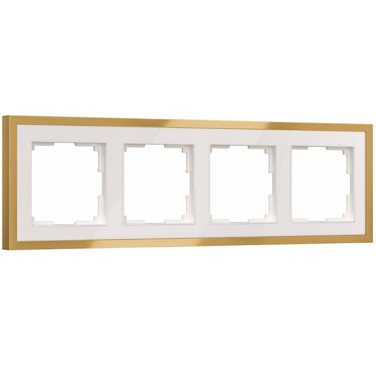 Рамка 4-постовая Werkel Baguette W0042853 белый/золотистая латунь