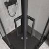 Душевой уголок Belbagno LUCE-A-2-90-C-NERO профиль черный, стекло прозрачное, 90x90x195 фото 2