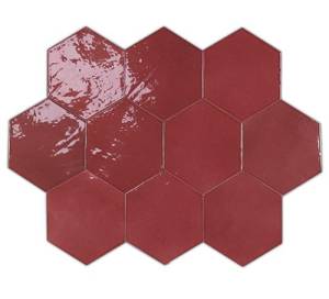 Керамическая плитка WOW Zellige Hexa 122084 Wine 10.8x12.4