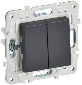 Выключатель 2-клавишный IEK Skandy SK-V20-0-10-K48 титан