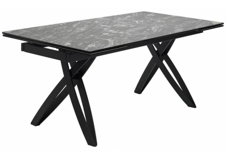 Стол Woodville Palermo 539686 испанская керамика TL-128 черный контрастный мрамор/черный 180(260)x90x76
