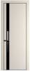 Межкомнатная дверь Profil Doors 18 PE полотно Кремовая Магнолия, кромка алюминиевая с четырех сторон черная, стеклянная вставка черный лак 600x2000