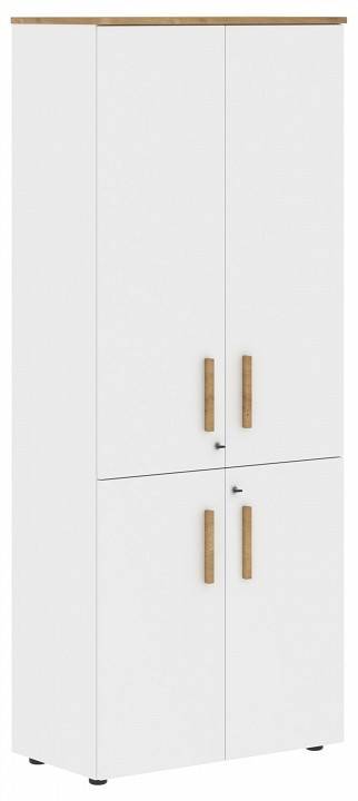 Шкаф книжный Skyland Forta 00-07090335 Белый премиум/Дуб Гамильтон