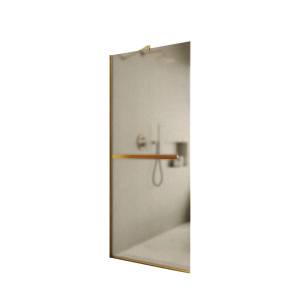 Душевая перегородка MaybahGlass MGD-728-3у 79x195, стекло бронза матовая 8 мм, профиль золото